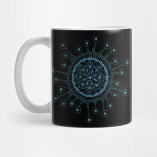 Virus Mandala (Black/Blue) Mug